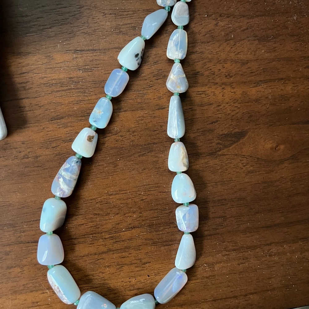 Lizzie Fortunato Australian Opal and Emerald Beaded Necklace